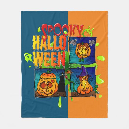 Spooky Halloween Polaire Dekking Fleece Deken (Voorkant)