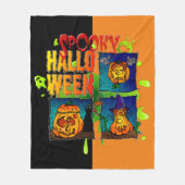 Spooky Halloween Polaire Dekking Fleece Deken (Voorkant)