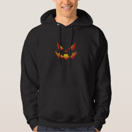 Spooky Halloween pompoen demon gezicht in brand Hoodie