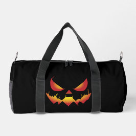 Spooky Halloween pompoen demon gezicht in brand Plunjezak
