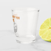 Spooky Halloween pompoen Drink me als je durft Shot Glas (Rechts)