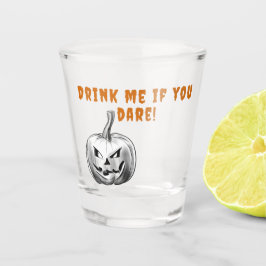 Spooky Halloween pompoen Drink me als je durft Shot Glas