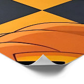 Spooky Halloween pompoen en vleermuispatroon Poster (Hoek)