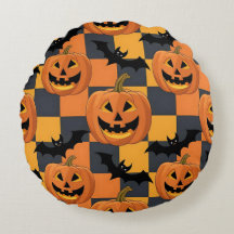 Spooky Halloween pompoen en vleermuispatroon