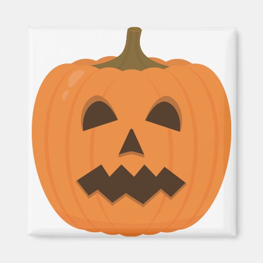 Spooky Halloween pompoen gezicht. Cute Jack-o'-Lan Magneet (Voorkant)