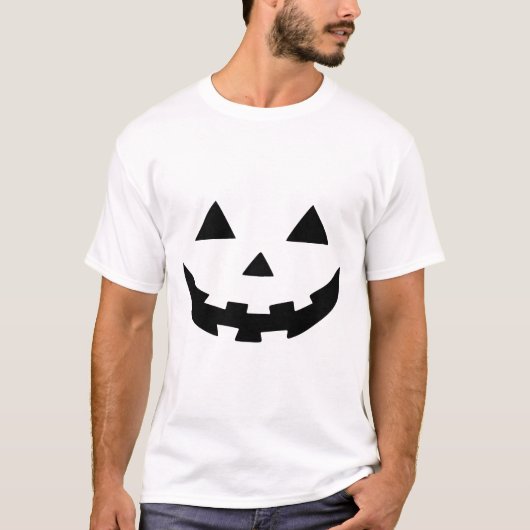 Spooky Halloween pompoen gezicht met scherpe tande T-shirt (Voorkant)