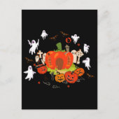 Spooky Halloween Pompoen Graveyard Scene Briefkaart (Voorkant)