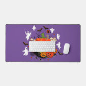 Spooky Halloween Pompoen Graveyard Scene Bureaumat (Keyboard & Muis)