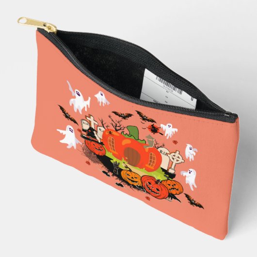 Spooky Halloween Pompoen Graveyard Scene Etui (Open)