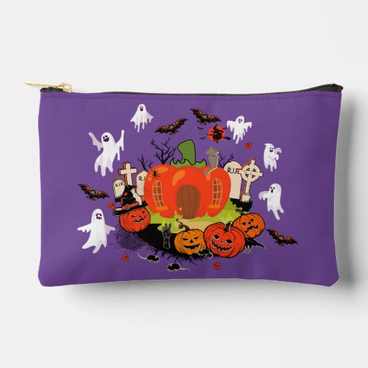 Spooky Halloween Pompoen Graveyard Scene Etui (Voorkant)
