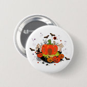 Spooky Halloween Pompoen Graveyard Scene Ronde Button 5,7 Cm (Voorkant /achterkant)