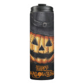 Spooky Halloween pompoen Jack O lantaarn Thermosbeker (Voorkant)