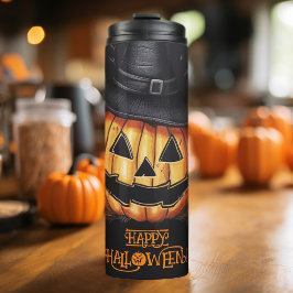 Spooky Halloween pompoen Jack O lantaarn Thermosbeker
