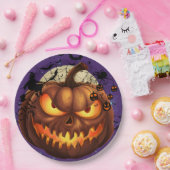 Spooky Halloween pompoen papier Borden 🎃 Papieren Bordje (Feest)