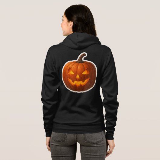 Spooky Halloween pompoen Sticker Hoodie (Achterkant volledig)