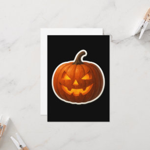 Spooky Halloween pompoen Sticker Kaart