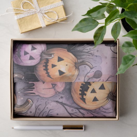 Spooky Halloween pompoenen 1 Decoupage papier (Geschenk)