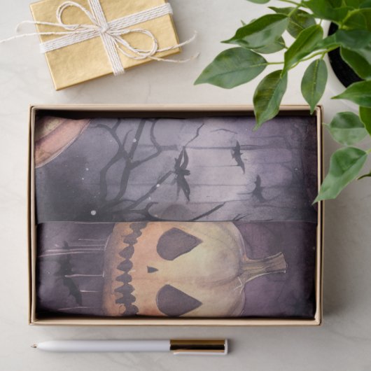 Spooky Halloween pompoenen 3 Decoupage papier (Geschenk)