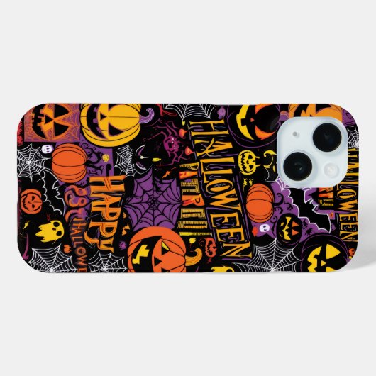 Spooky Halloween - Pompoenen, Vleermuizen & Cobweb Case-Mate iPhone Case (Achterkant (horizontaal))