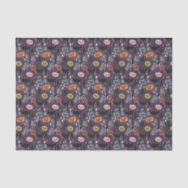 Spooky Halloween pompoenen, vleermuizen en grafste Tissuepapier