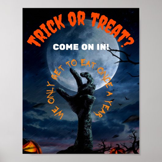 Spooky Halloween Poster, Zombie Poster (Voorkant)