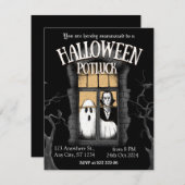 Spooky Halloween Potluck Invitation Kaart (Voorkant / Achterkant)