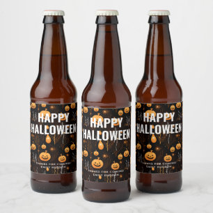 Spooky Halloween Pumpkin Bier Etiket