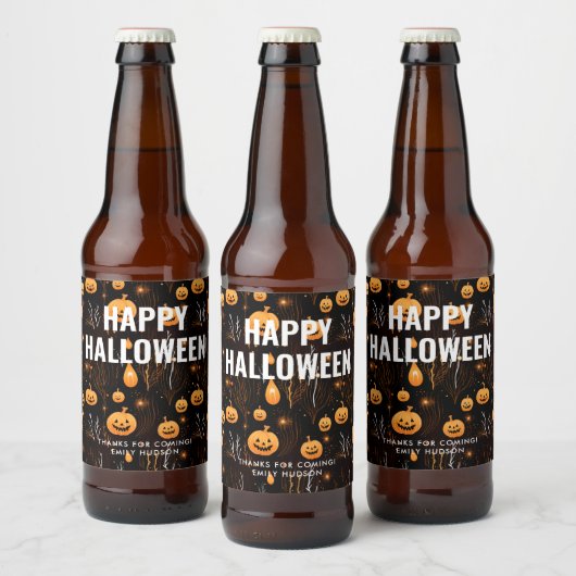 Spooky Halloween Pumpkin Bier Etiket (Flessen)