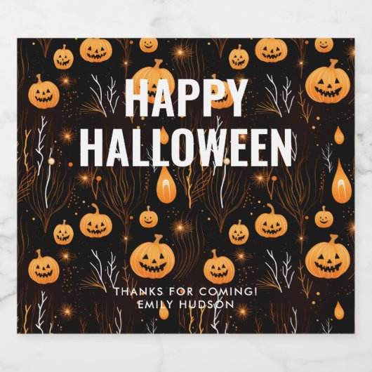 Spooky Halloween Pumpkin Bier Etiket (Enkel label)