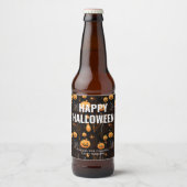 Spooky Halloween Pumpkin Bier Etiket (Voorkant)