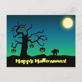 Spooky Halloween Pumpkin-boom - Briefkaart