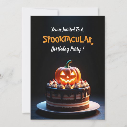 Spooky Halloween Pumpkin Cake Design - Verjaardag Kaart (Voorkant)