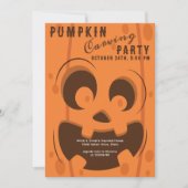 Spooky Halloween Pumpkin Carving Contest Party Kaart (Voorkant)