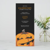 Spooky Halloween Pumpkin Carving Party Kaart (Staand voorkant)