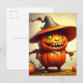 Spooky Halloween Pumpkin Creature Briefkaart (Voorkant / Achterkant)