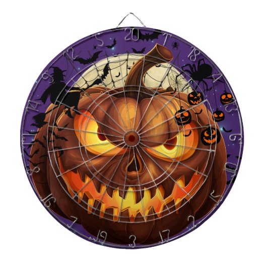 Spooky Halloween Pumpkin Dartboard Dartbord (Voorkant)