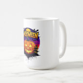 Spooky Halloween Pumpkin Design with Moonlit Sky Koffiemok (Voorkant rechts)