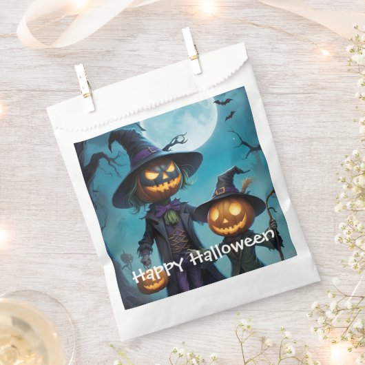 Spooky Halloween Pumpkin Duo Bedankzakje (Geknipt)