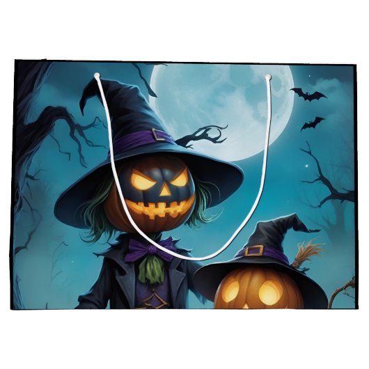 Spooky Halloween Pumpkin Duo Groot Cadeauzakje (Achterkant)