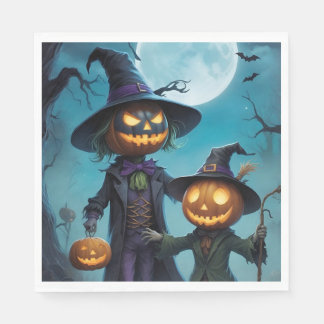 Spooky Halloween Pumpkin Duo Servet