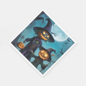 Spooky Halloween Pumpkin Duo Servet (Hoek)