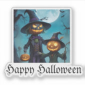 Spooky Halloween Pumpkin Duo Sticker (Voorkant)