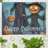 Spooky Halloween Pumpkin Duo Theedoek (Gevouwen)