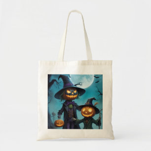 Spooky Halloween Pumpkin Duo Tote Bag