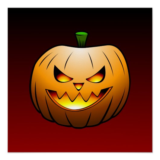 Spooky Halloween Pumpkin Face Perfect Poster (Voorkant)