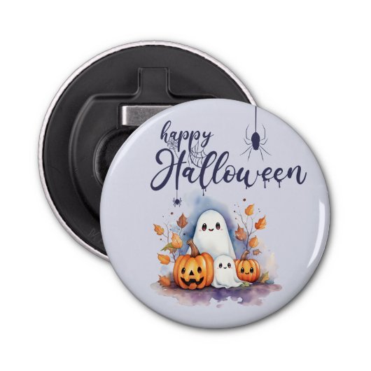 Spooky Halloween Pumpkin Ghost Bottle Opener (Voorkant)