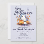 Spooky Halloween Pumpkin Ghost Invitation Kaart (Voorkant)