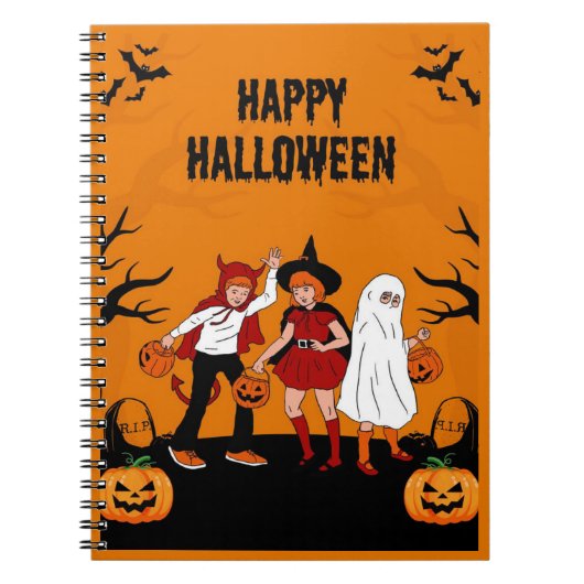 Spooky Halloween  – Pumpkin, Ghost & Notitieboek (Voorkant)