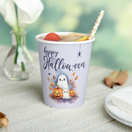 Spooky Halloween Pumpkin Ghost Paper Cups Papieren Bekers (Insitu)