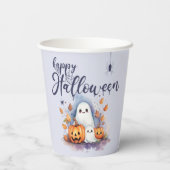 Spooky Halloween Pumpkin Ghost Paper Cups Papieren Bekers (Achterkant)